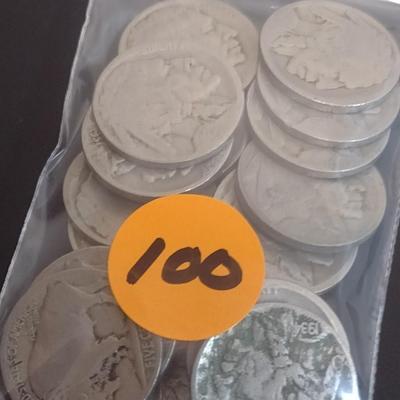 Set of 17 Various Dates U.S. Mint Buffalo Nickels Circulated (#100)