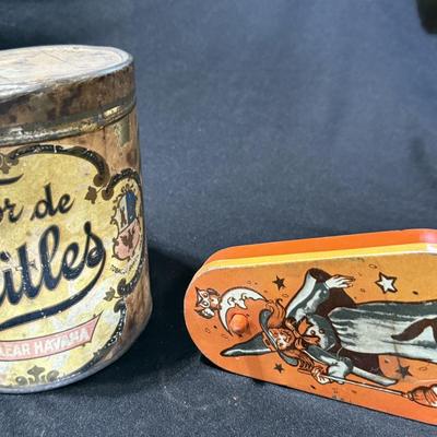 Vintage Flor de jeitles Can, Halloween Noise Maker