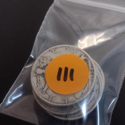 Set of 6 1930's U.S. Mint Walking Liberty Silver Half-Dollars Circulated (#111)