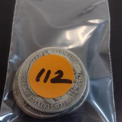 Set of 5 1930's U.S. Mint Walking Liberty Silver Half-Dollars Circulated (#112)