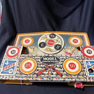 Vintage tin Model Shooting Gallery toy
