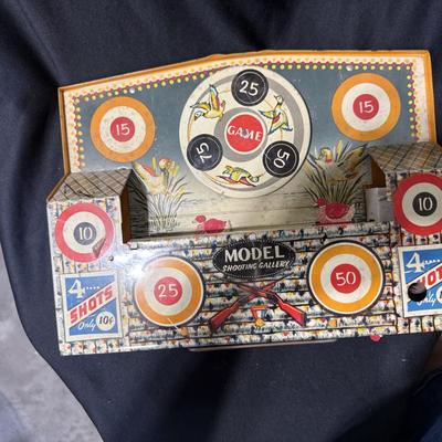Vintage tin Model Shooting Gallery toy