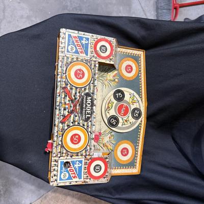 Vintage tin Model Shooting Gallery toy