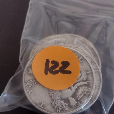 Set of 8 1940's U.S. Mint Walking Liberty Silver Half-Dollars Circulated (#122)