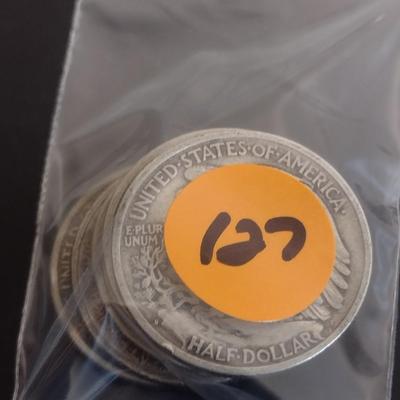 Set of 7 1940's U.S. Mint Walking Liberty Silver Half-Dollars Circulated (#127)