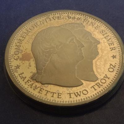 Commemorative Lafayette 2 oz Silver Coin Round in Original Packet (#130)