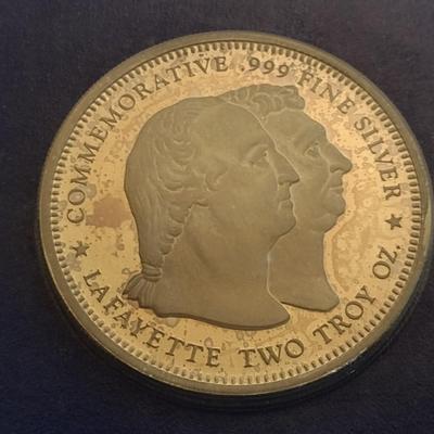 Commemorative Lafayette 2 oz Silver Coin Round in Original Packet (#130)