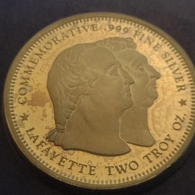 Commemorative Lafayette 2 oz Silver Coin Round in Original Packet (#130)