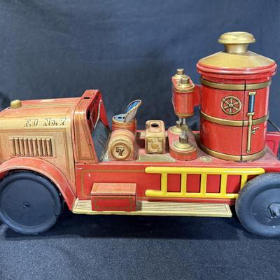 Vintage FD No. 7 Tin Fire Truck