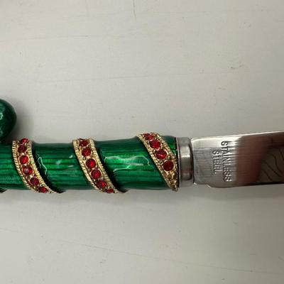 Bombay Christmas Cheese Knife & Bottle Stopper