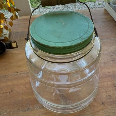 Vintage Penrose Duraglas Jar w/green cover