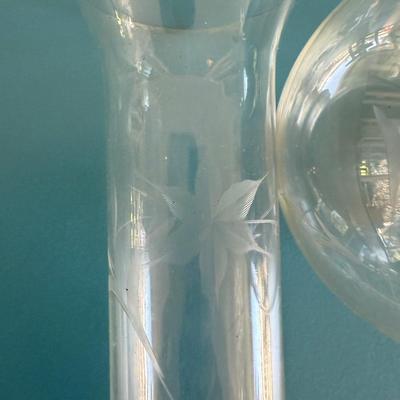 Glass containers, flower vases, glass ash tray,