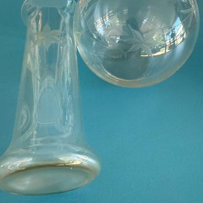 Glass containers, flower vases, glass ash tray,