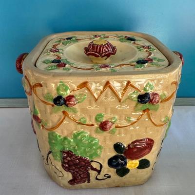 Vintage hand painted Japanese Biscuit Jar