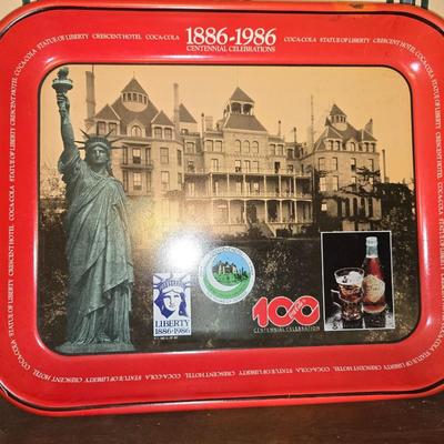 Coca cola, crescent hotel, statue of liberty tin plate