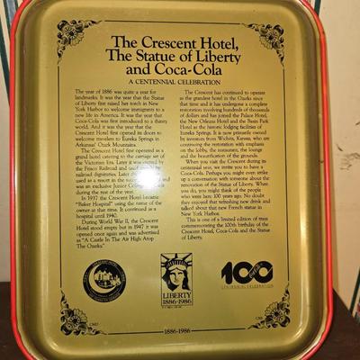 Coca cola, crescent hotel, statue of liberty tin plate