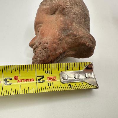 Terracotta Bust of Bearded Man on Wood Base