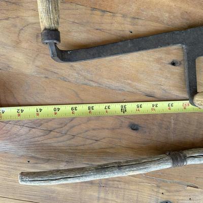 Antique Haying knife and walking stick