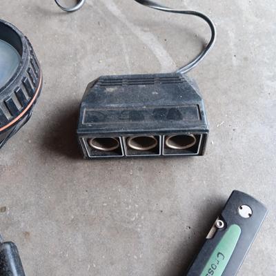 JUMPER CABLES, SPOT LIGHT, POCKET KNIFE AND MORE