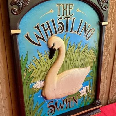 The Whistling Swan Vintage Wooden Sign