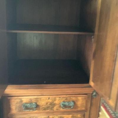 Antique Armoire With Mirrored Doors
