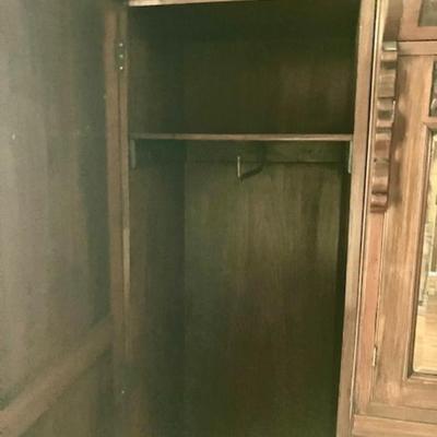 Antique Armoire With Mirrored Doors