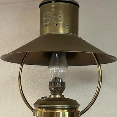 Antique Brass Hanging Kerosene Lamp