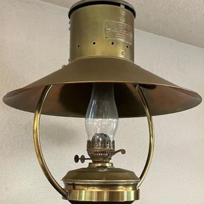 Antique Brass Hanging Kerosene Lamp