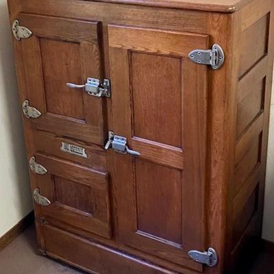 Antique Leonard Oak Ice Box