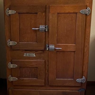 Antique Leonard Oak Ice Box