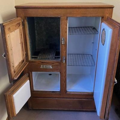 Antique Leonard Oak Ice Box