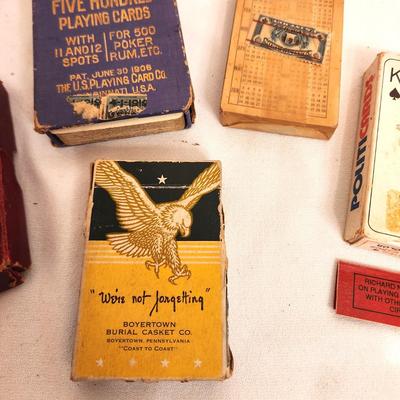 Lot #107 Lot of 5 Vintage Playing Card Decks - 1901 Mythology Game