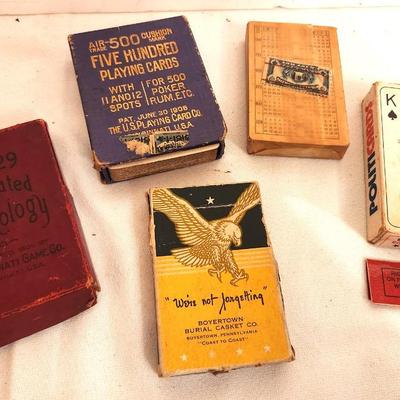 Lot #107 Lot of 5 Vintage Playing Card Decks - 1901 Mythology Game
