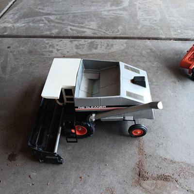 ALLIS CHALMERS GLEANER N6 COMBINE AND A TOY TRACTOR