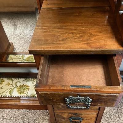 Antique Vanity Dresser With Mirror