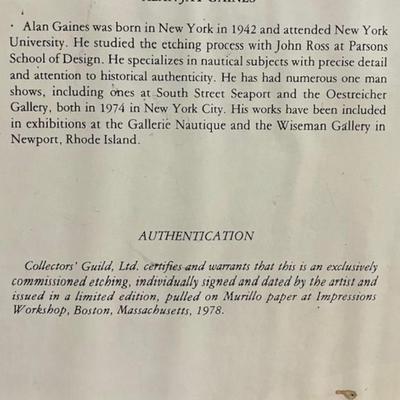 Alan Jay Gaines Signed Etching Of Train