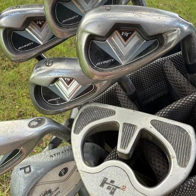 HT2 Affinity Golf Clubs, Bag, Eagle pull cart, Taylor-Made Driver