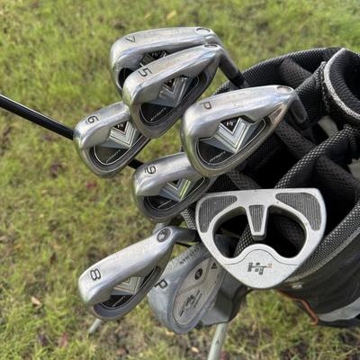 HT2 Affinity Golf Clubs, Bag, Eagle pull cart, Taylor-Made Driver