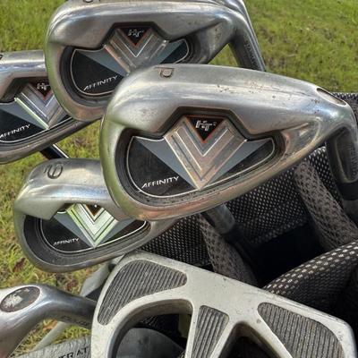 HT2 Affinity Golf Clubs, Bag, Eagle pull cart, Taylor-Made Driver