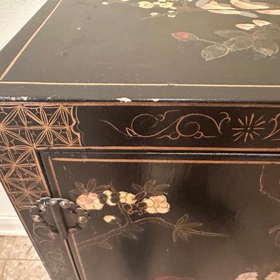 Vintage Chinese Lacquer Cabinet – Birds & Flowers