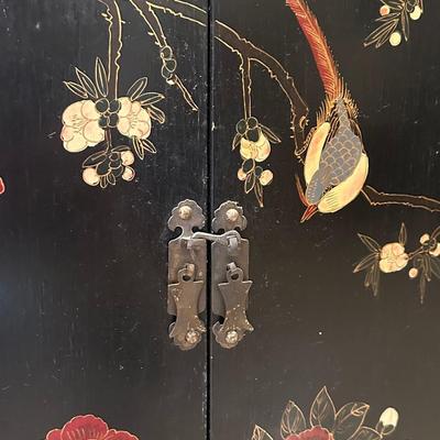 Vintage Chinese Lacquer Cabinet – Birds & Flowers