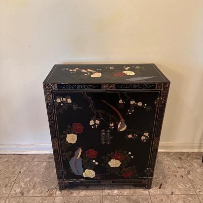 Vintage Chinese Lacquer Cabinet – Birds & Flowers