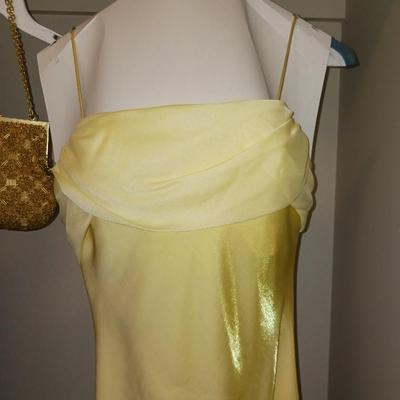 EVENING DRESSES AND A GOLD PURSE
