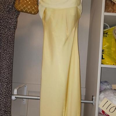 EVENING DRESSES AND A GOLD PURSE