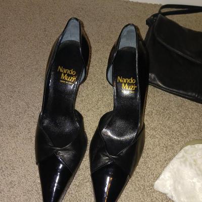 NANDO MUZI DRESS SHOES MADE IN ITALY (7), PURSE BY VICTORIA LEATHER CO AND A CLUTCH PURSE