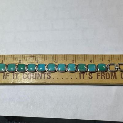 Vintage Acleoni Classic Southwest Turquoise 7-8" Adjustable Bracelet Color Varies from a Clear Powder Blue to a Bluish/Green...