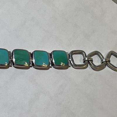 Vintage Acleoni Classic Southwest Turquoise 7-8" Adjustable Bracelet Color Varies from a Clear Powder Blue to a Bluish/Green...