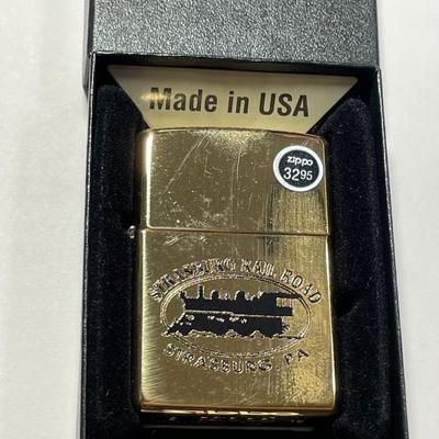 Vintage New in Box ZIPPO Cigarette Lighter "Strasburg, Pa Railroad" Strasburg Pennsylvania as Pictured.