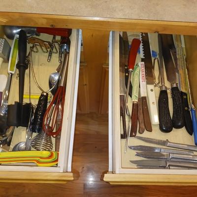 KITCHEN UTENSILS AND SOME CUTLERY