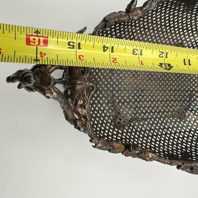 Ornate Reticulated Silverplate Centerpiece Basket